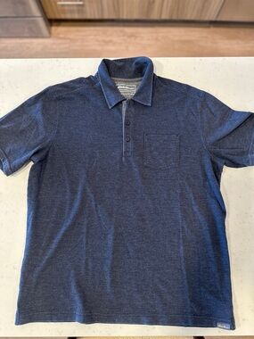 NWOT Eddie Bauer Navy Blue Polo Large Golf Casual Summer Classic Lightweight